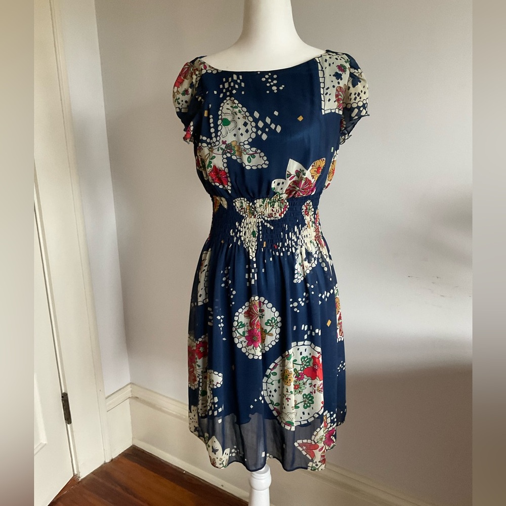 Joy Joy floral metallic dress S small